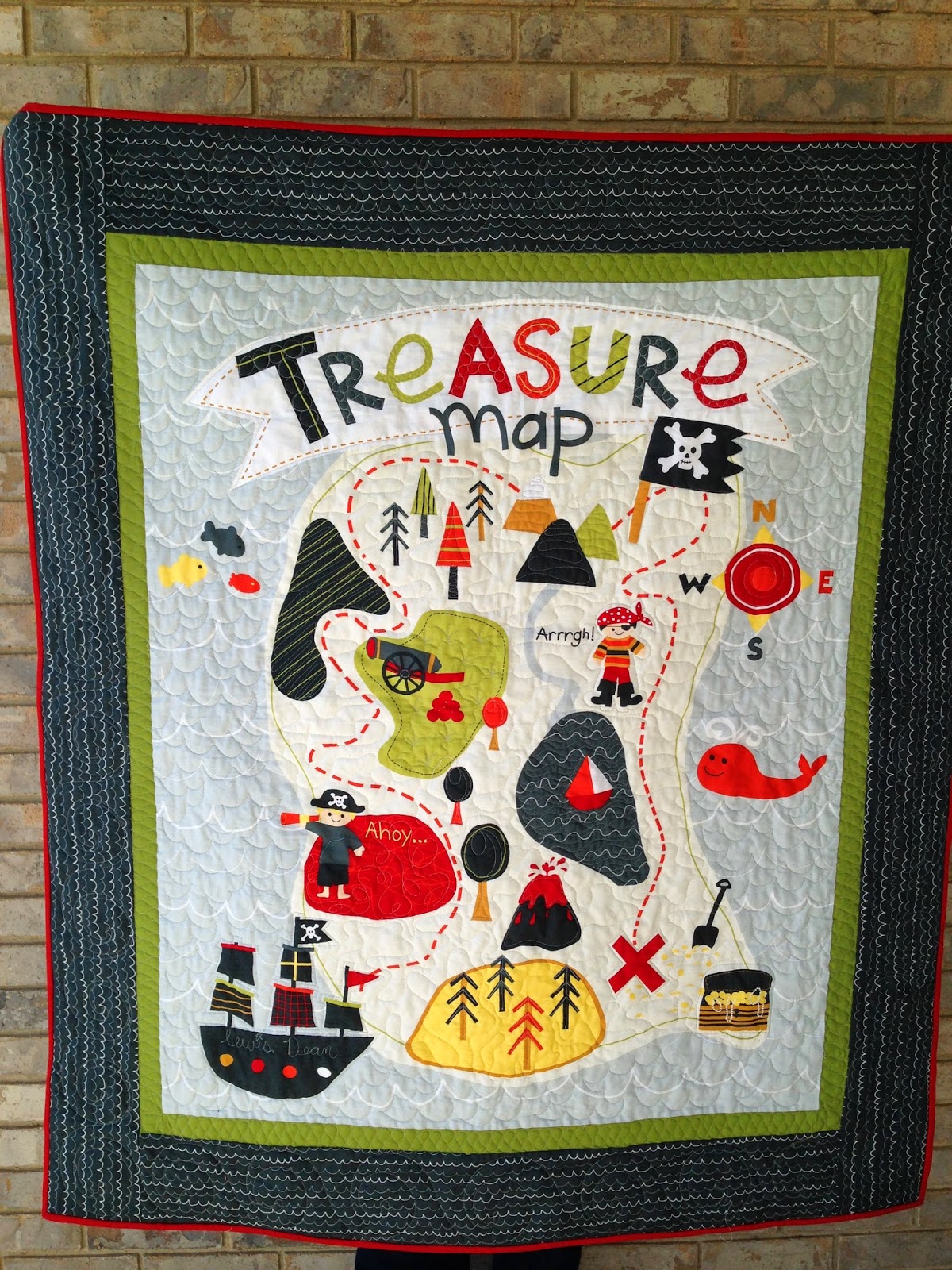 All the pretty Quilts Treasure Map Boy Quilt Kit